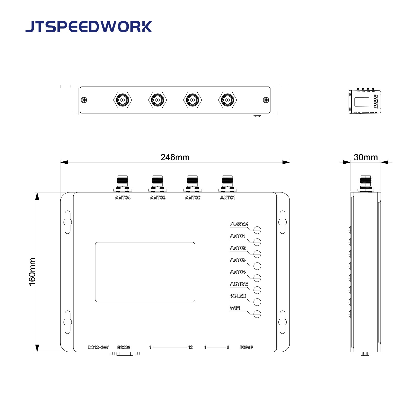 JT-928 2/4-Port UHF RFID-Festlesegerät ISO18000-6C TM200 | Unterstützt Impinj E710 Chip