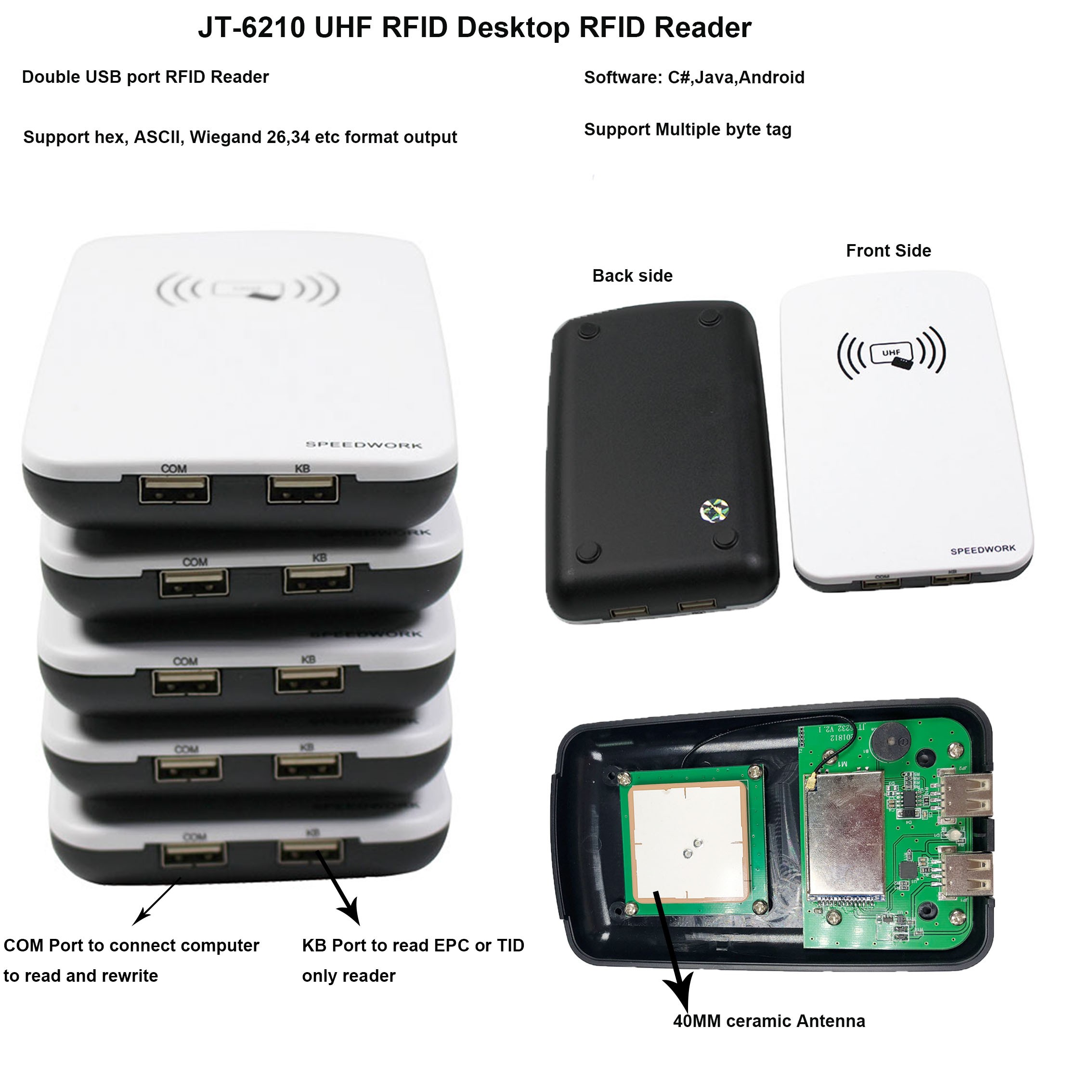 UHF RFID Desktop-USB-Kartenleser und -schreiber JT-6210