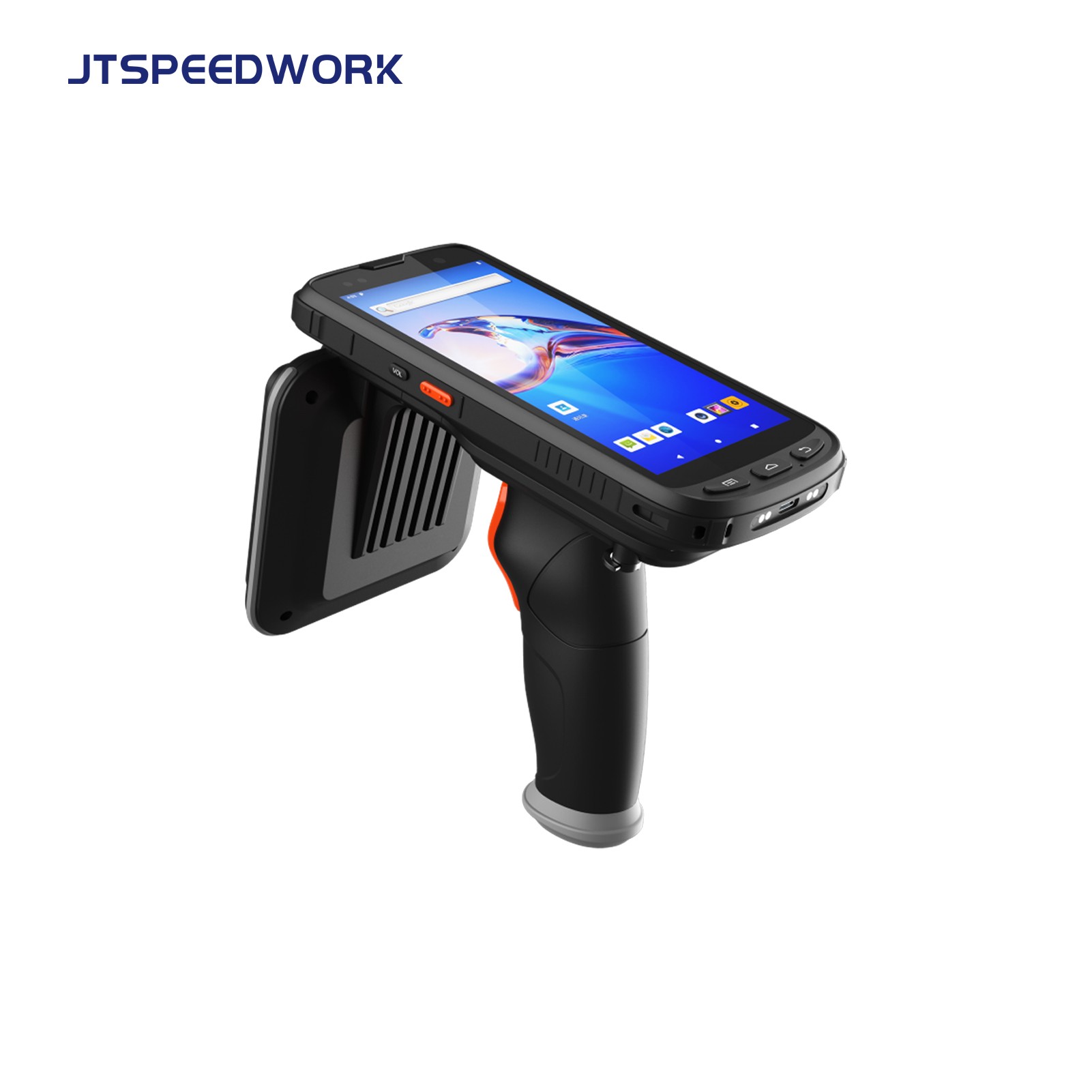 JT-973 Android 10.0 UHF RFID Handheld-Lesegerät mit großer Reichweite Impinj E710 IP65 NFC 2D Barcode-Scanner