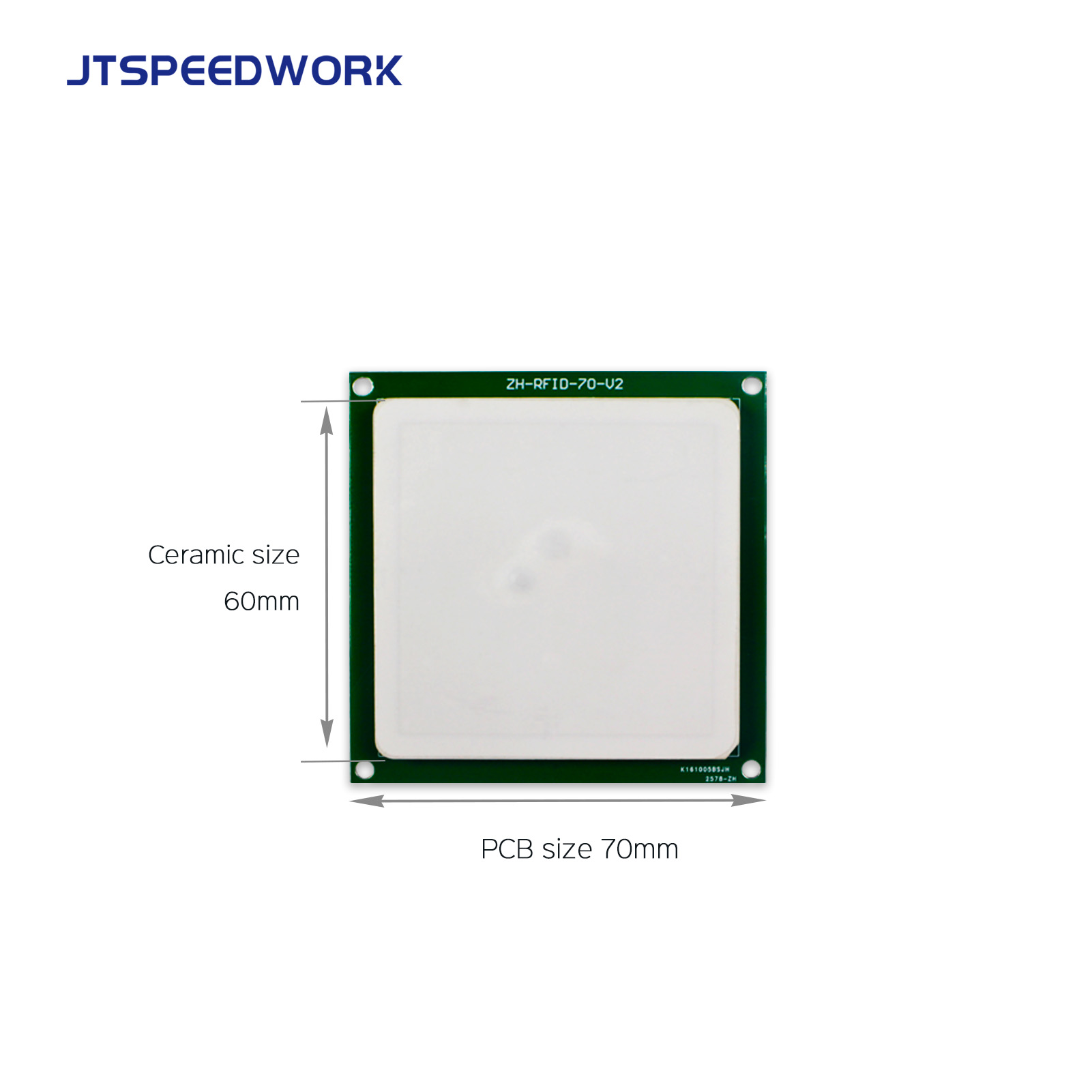 JT-T0060 4dBi UHF RFID-Keramikantenne 860–960 MHz RHCP Zirkularpolarisation, anpassbarer Anschluss
