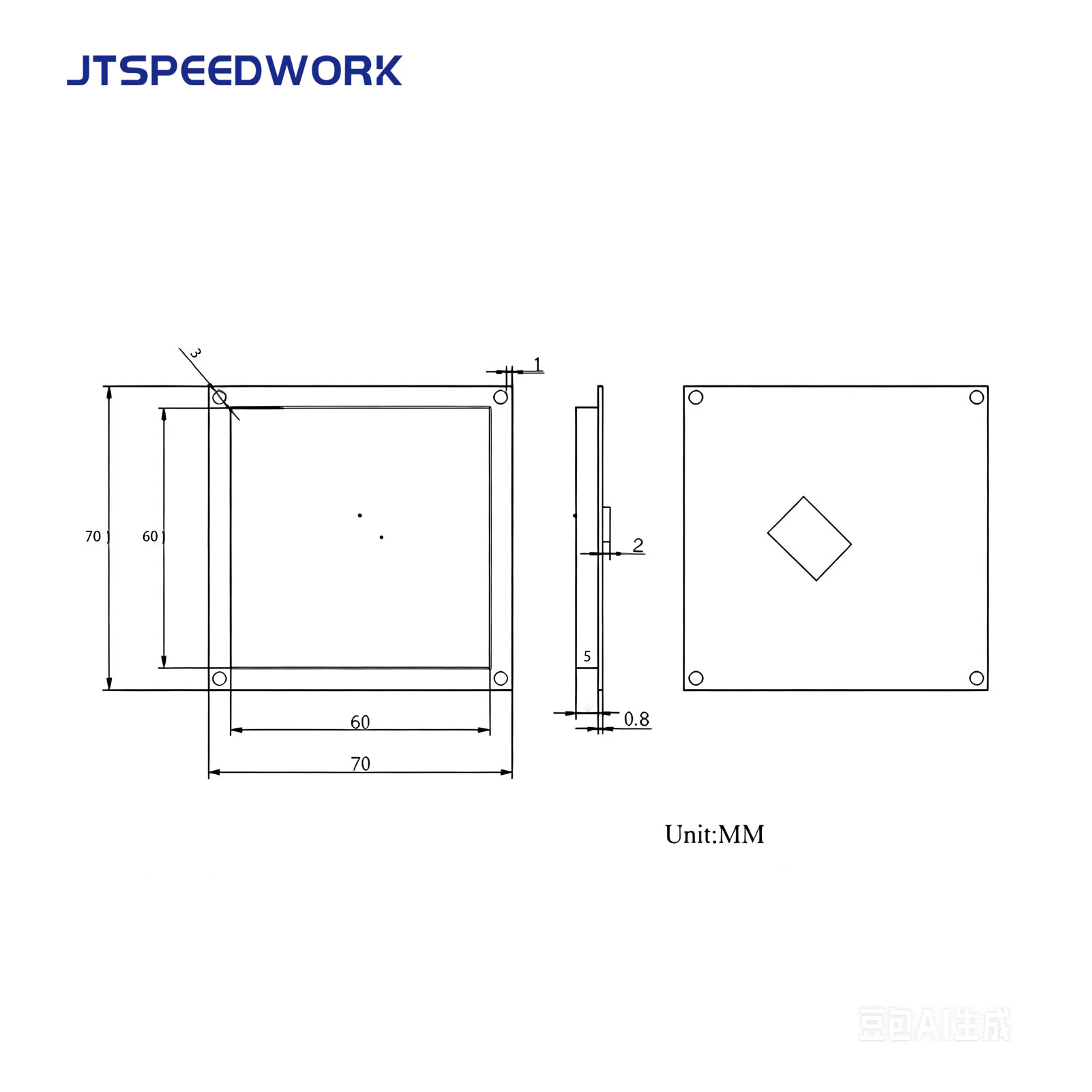 JT-T0060 4dBi UHF RFID-Keramikantenne 860–960 MHz RHCP Zirkularpolarisation, anpassbarer Anschluss