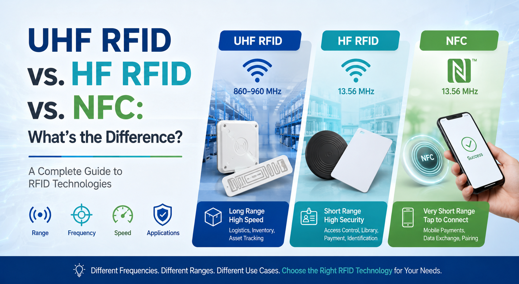 UHF RFID vs. HF RFID vs. NFC: Was ist der Unterschied?